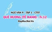 Soạn bài Quê Hương trang 12, 13, 14 Ngữ văn lớp 9 tập 1 Chân trời sáng tạo